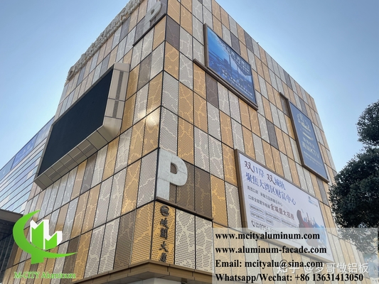 Panneau de revêtement en aluminium perforé pour la décoration de revêtements muraux extérieurs 3,0 mm d'épaisseur en poudre revêtue