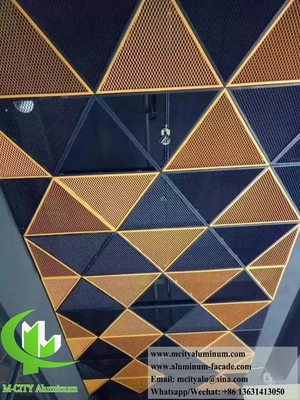 Écrans métalliques à treillis étendus en aluminium pour la décoration de plafonds et de façades