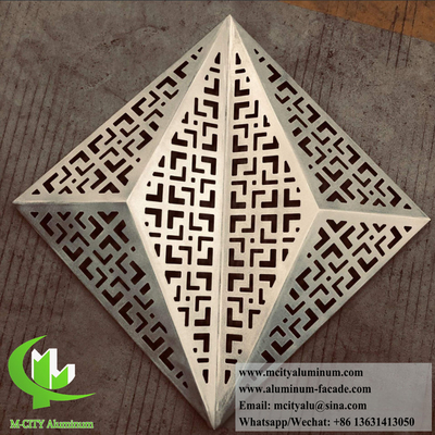 Panneau de revêtement en aluminium 3d avec feuille métallique perforée de 3 mm d'épaisseur