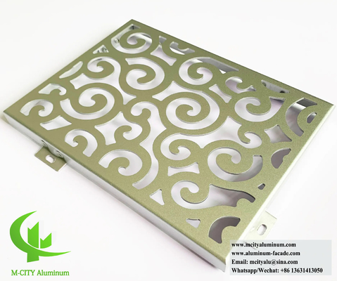 Panneaux de revêtement extérieur en aluminium, conception sur mesure, couleur dorée