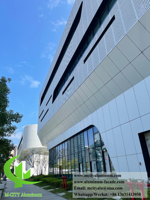 Écrans métalliques décoratifs, façades en aluminium, panneaux en poudre, revêtement durable