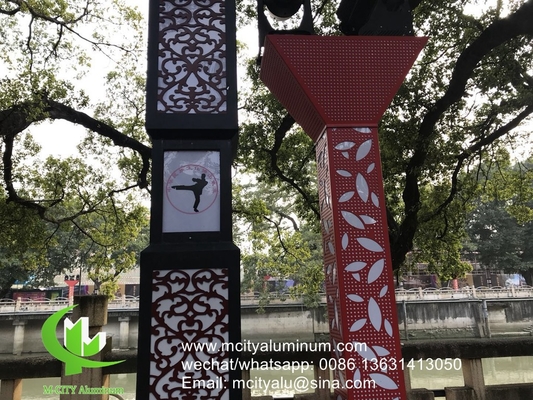 Couverture décorative extérieure pour lampe de rue sur mesure Panneau perforé en aluminium pour panneau mural