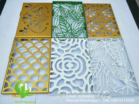 Panneau de revêtement perforé en aluminium métallique avec motifs artistiques perforation utilisée pour la façade du bâtiment