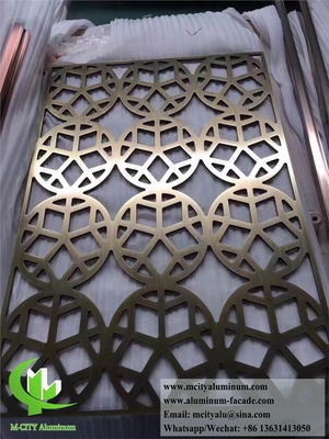 Coupe au laser de tôle métallique décorative Perforé écran métallique alliage d'aluminium