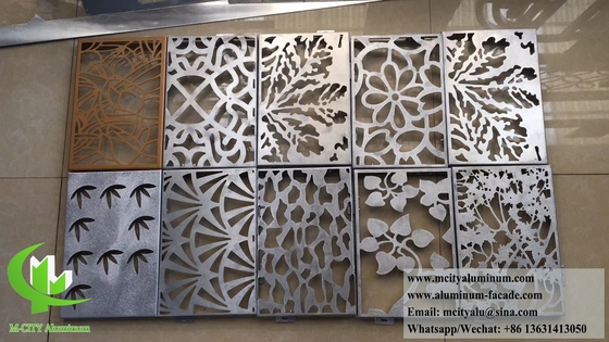 Coupe au laser de tôle métallique décorative Perforé écran métallique alliage d'aluminium
