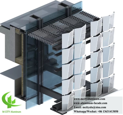 Panneaux muraux PVDF à façade métallique perforée revêtus d'aluminium
