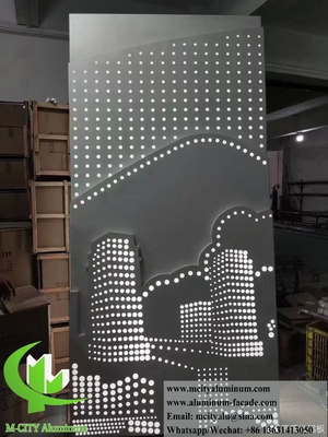 Écran métallique à découpe laser revêtement de colonne en aluminium avec lumière LED
