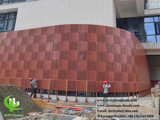 Panneaux de revêtement en aluminium massif avec motifs de perforation revêtement PVDF