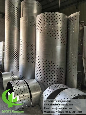 Panneau d'écran de colonne de revêtement métallique avec feuille d'aluminium à motif de perforation