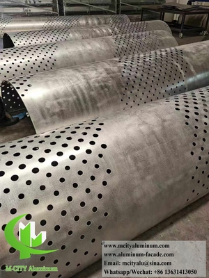Colonne métallique revêtement panneaux en aluminium modèle perforé avec lumière LED