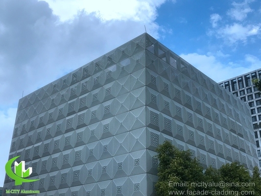 revêtement en poudre de façade perforée en aluminium métallique pour revêtement extérieur de façade