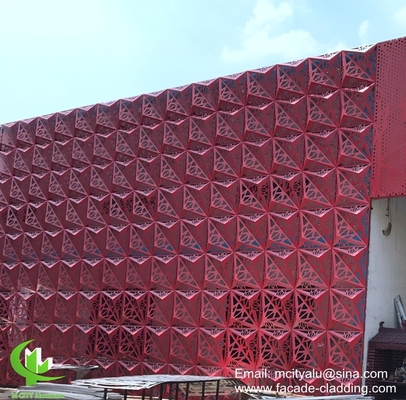 revêtement en poudre de façade perforée en aluminium métallique pour revêtement extérieur de façade
