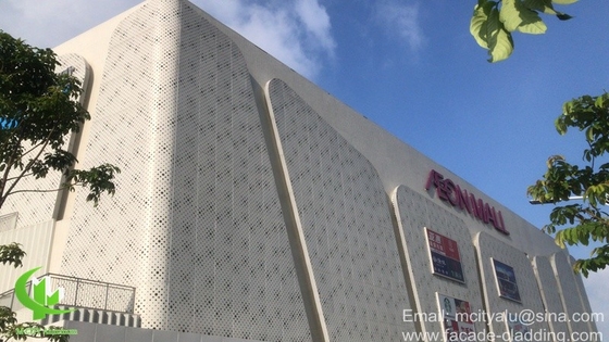 couleur or revêtement de façade perforé en aluminium métallique pour revêtement extérieur de façade