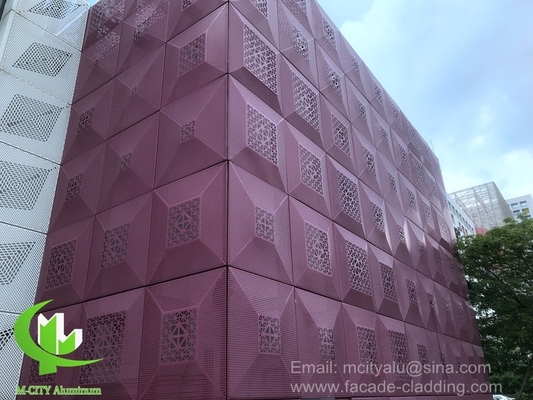 couleur or revêtement de façade perforé en aluminium métallique pour revêtement extérieur de façade