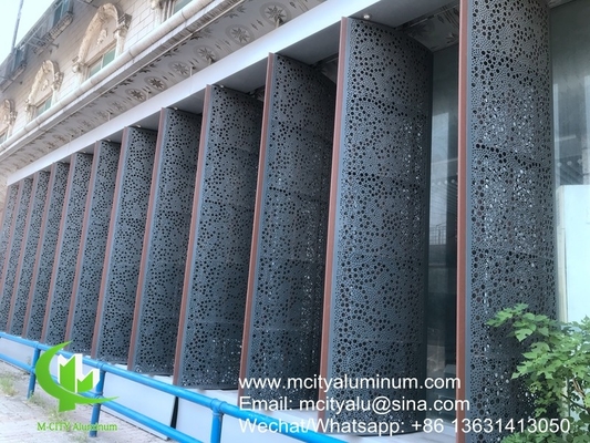 PVDF Motifs perforés en aluminium métallique utilisés pour la décoration de façades de bâtiments