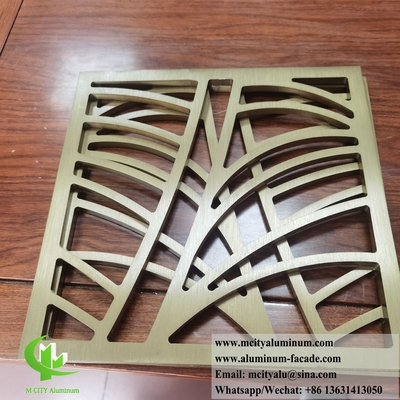 Panneaux métalliques découpés au laser à l'écran en aluminium de 10 mm pour la décoration intérieure des murs