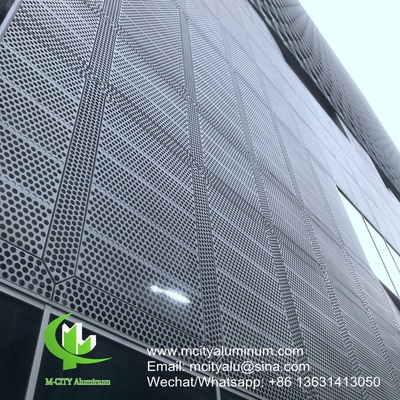 revêtement de façade en panneau d'aluminium perforé métallique pour revêtement de façade