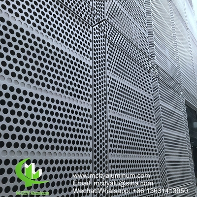 revêtement de façade en panneau d'aluminium perforé métallique pour revêtement de façade