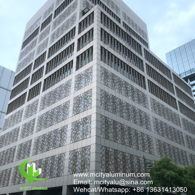 PVDF Panneau perforant en aluminium métallique utilisé pour la décoration de façades de bâtiments