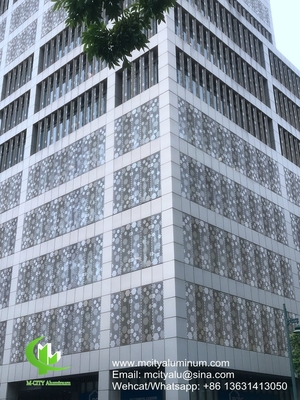 PVDF Panneau perforant en aluminium métallique utilisé pour la décoration de façades de bâtiments