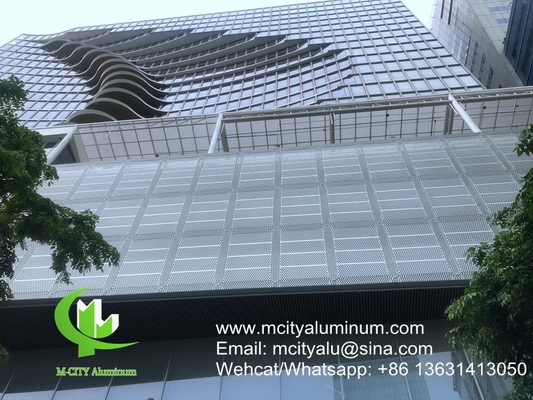 revêtement de façade en panneau d'aluminium perforé métallique pour revêtement de façade
