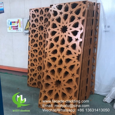 style musulman revêtement de panneau creux en aluminium métallique en poudre pour revêtement extérieur de façade
