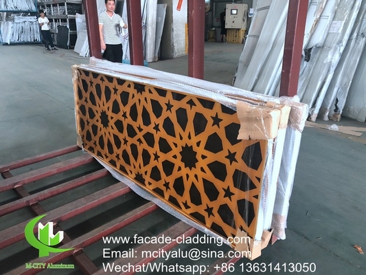 style musulman revêtement de panneau creux en aluminium métallique en poudre pour revêtement extérieur de façade
