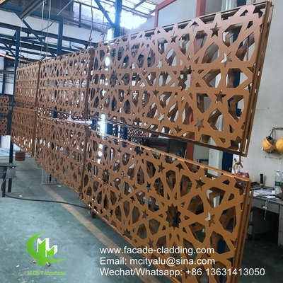 Couleur brune revêtement de façade à motifs en aluminium métallique pour revêtement extérieur de façade