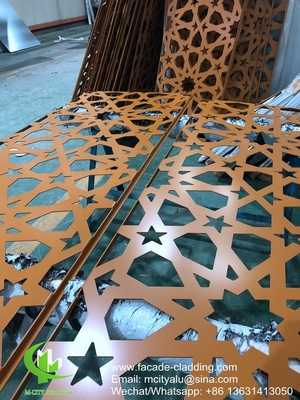 Couleur brune revêtement de façade à motifs en aluminium métallique pour revêtement extérieur de façade