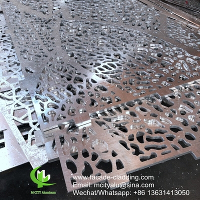 couleur or revêtement de façade perforé en aluminium métallique pour revêtement extérieur de façade