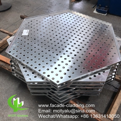 3 mm revêtement en poudre de panneaux perforés en aluminium métallique pour revêtement extérieur de façade