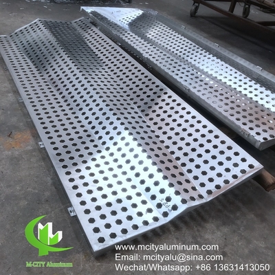 couleur or revêtement de façade perforé en aluminium métallique pour revêtement extérieur de façade