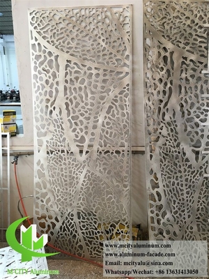 Écran métallique décoratif à cloisons métalliques en aluminium avec motif de découpe au laser