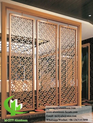 Écran métallique coupé au laser électroplaté finition de rouille avec décoration de motif