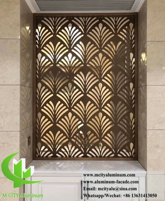 Écran métallique décoratif à cloisons métalliques en aluminium avec motif de découpe au laser
