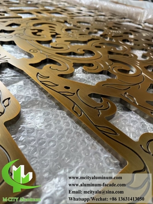 Écran métallique coupé au laser électroplaté finition de rouille avec décoration de motif