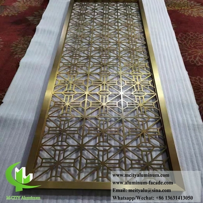Coupe au laser Écran d'aluminium Partition métallique Gravure de motif 10 mm d'épaisseur