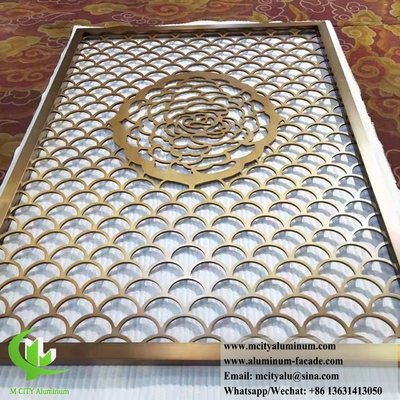Partition métallique de 10 mm avec décoration intérieure de motifs coupés au laser