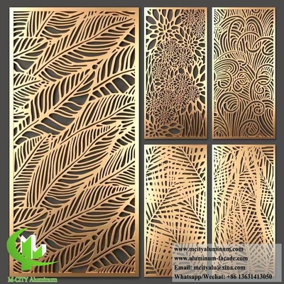 Partition métallique de 10 mm avec décoration intérieure de motifs coupés au laser