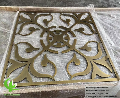 Écran métallique architectural avec feuille d'aluminium à motifs coupés au laser de 10 mm