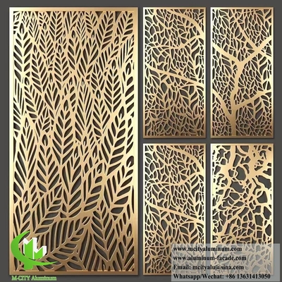 Coupe au laser Écran d'aluminium Partition métallique Gravure de motif 10 mm d'épaisseur
