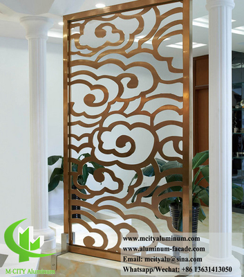 Écran métallique architectural avec feuille d'aluminium à motifs coupés au laser de 10 mm