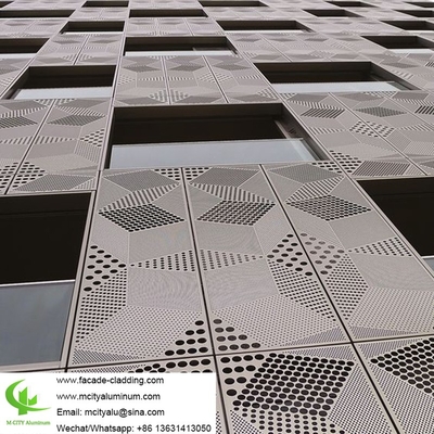 couleur or revêtement de façade en aluminium métallique pour revêtement extérieur de façade