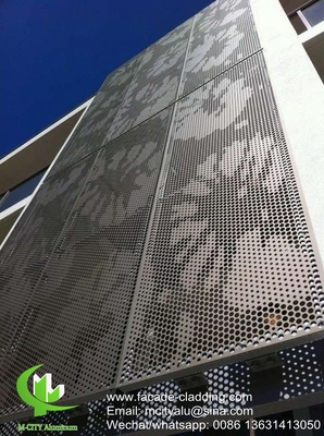 couleur or revêtement de façade perforé en aluminium métallique pour revêtement extérieur de façade