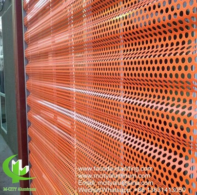 panneau d'aluminium perforé à fluorocarbures, panneau de paroi de rideau en aluminium pour revêtement de façade