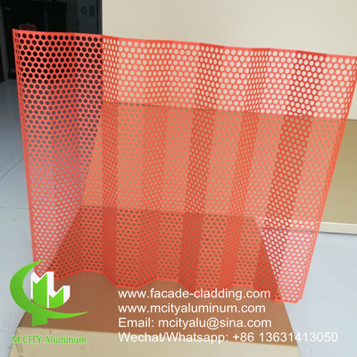 panneau d'aluminium perforé à fluorocarbures, panneau de paroi de rideau en aluminium pour revêtement de façade