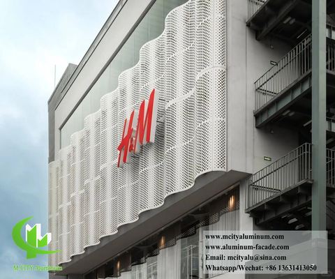 Système de façade en aluminium perforé, revêtement mural décoratif, usine chinoise