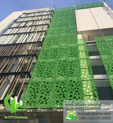 Extérieur Façade en aluminium à motifs métalliques revêtement de murs de rideau métallique