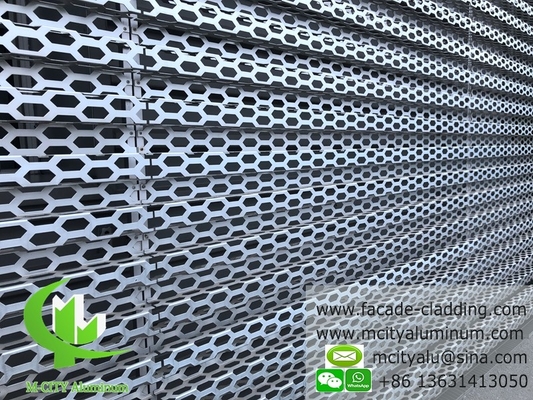 Métal Parement de façade en aluminium perforé revêtement de mur de rideau métallique