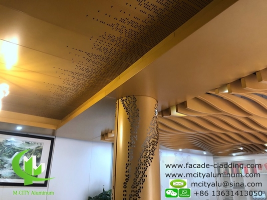 Plafond en aluminium extérieur pour revêtement de murs Peinture PVDF revêtement PPG